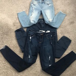 Bundle skinny jeans.BCBG Maxaria,Abercrombie,Holister.size 27